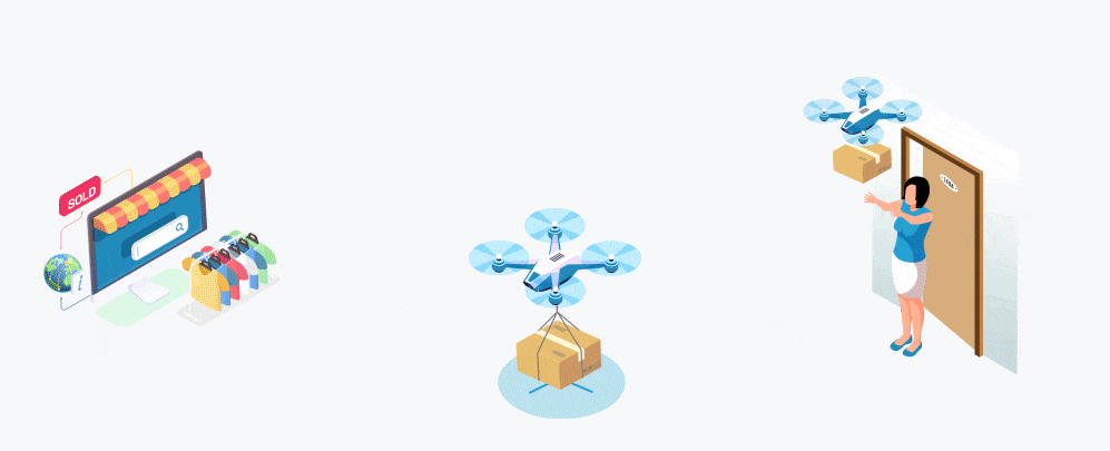 Ecommerce delivery by Eqviv Drone