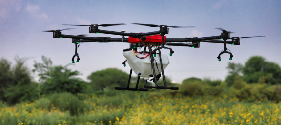 Air quality monitoring drones in crop yield