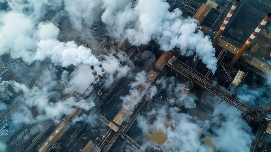 Air pollution image with drone
